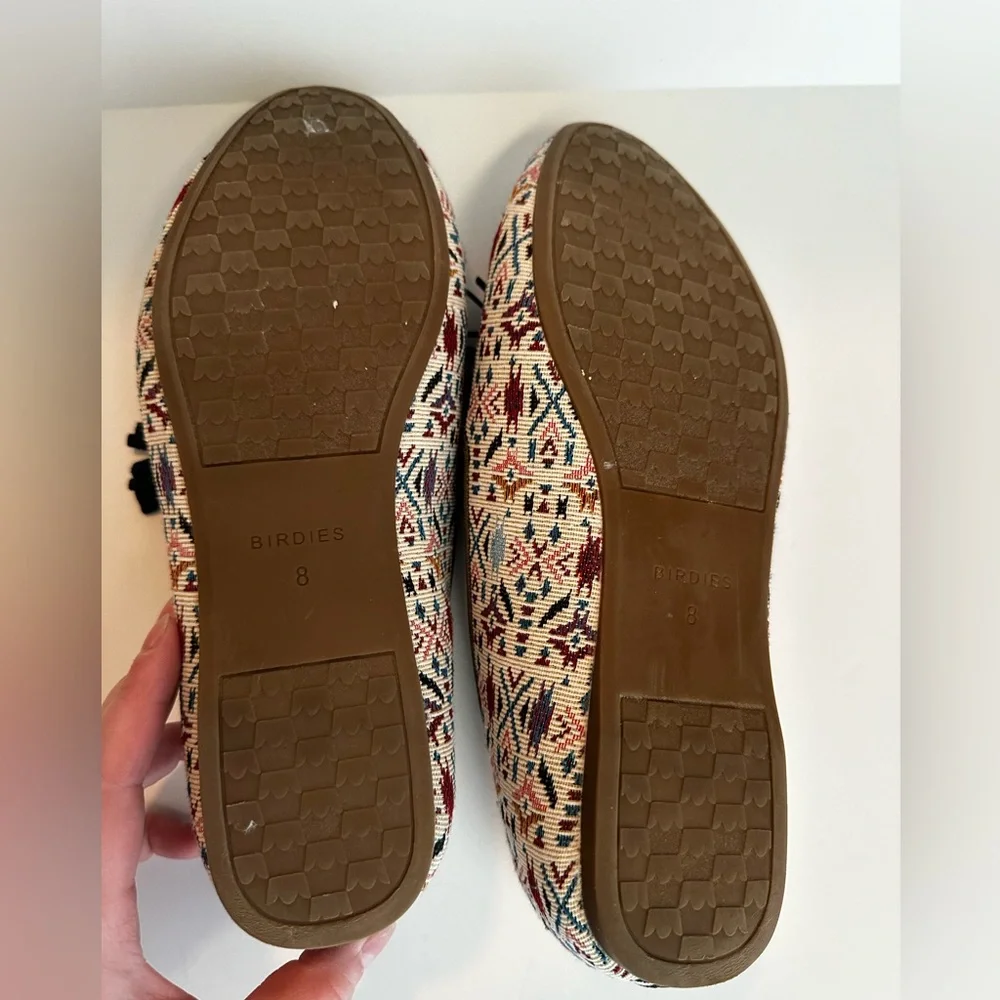 Birdies Women's Starling Loafers Multicolor Patterned Tapestry w/ Tassels size 8 - Picture 9 of 12